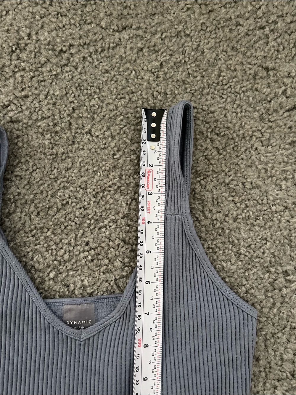 Dynamic Ribbed V-Neck Tank Top - Slate Blue - Picture 5 of 7